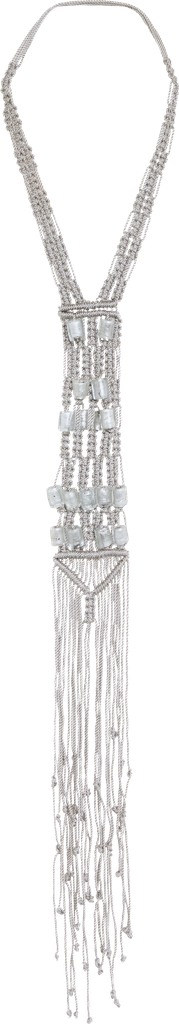 COLLAR TEJIDO GRIS PLATA